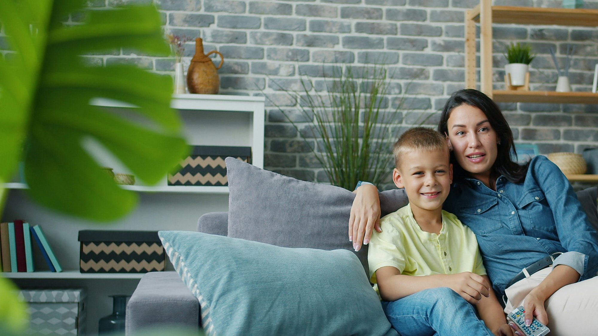 A family relaxed and comfortable at home in Katy, TX